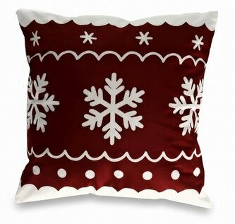 Vánoční polštář FROSTY HAVEN 40x40 cm vzor vločky