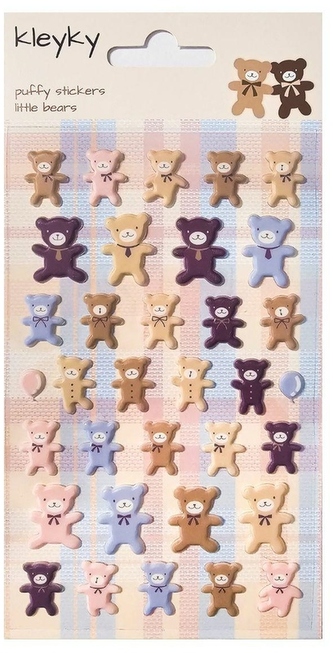 Naklejki wypukłe Miśki, Kleyky