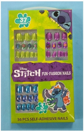 Zestaw sztucznych paznokci z pilniczkiem Stitch op. 36szt., Kids