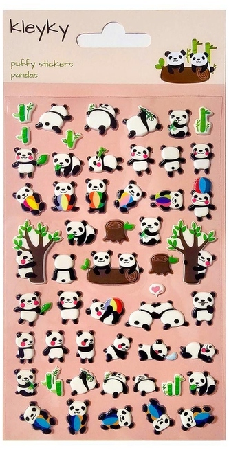 Naklejki wypukłe Pandy, Kleyky
