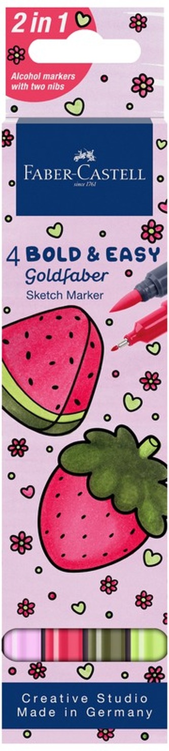 Pisak Goldfaber Sketch dwustronny zestaw Bold Easy I 4-kol., Faber-castell