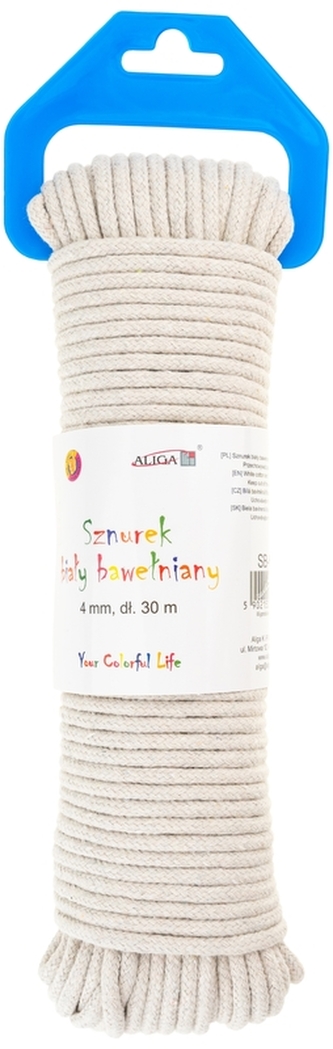 Sznurek bawełniany biały 4x30m SB-3520, Aliga