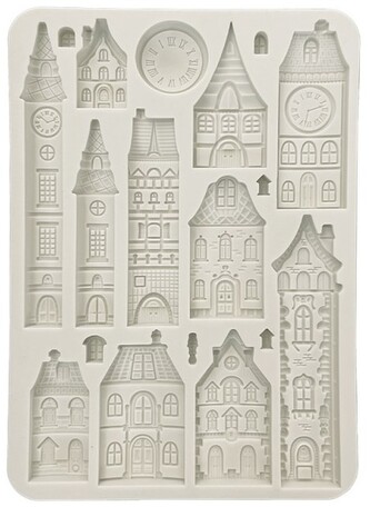 Foremka silikonowa A5 Gear up domki, Stamperia