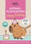 Ausmal-Postkarten Happy Birthday