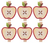 Jablíčka dřevěná na kolíčku 3,5 cm, 6 ks