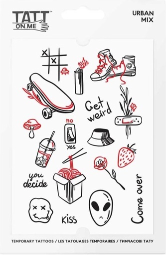 TATTonMe Voděodolné dočasné tetovačky Ve městě mix, věk: 3+