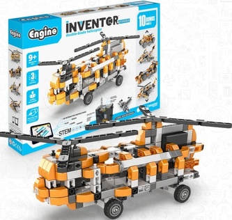 Engino INVENTOR MOTORIZED vrtulník s 10 bonusovými modely, věk: 9+