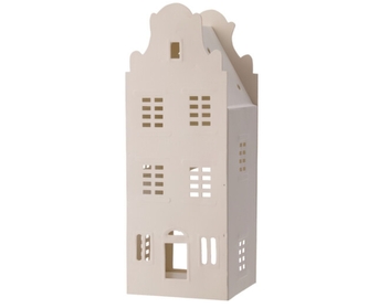 Hliníkový domeček na čajovou svíčku bílý C, 26 cm