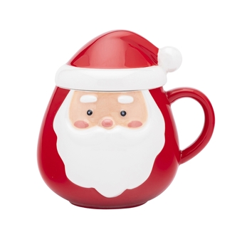 KUBEK MIKOŁAJ Z POKRYWKA W FORMIE CZAPECZKI NBC WYTŁACZANY 450 ML