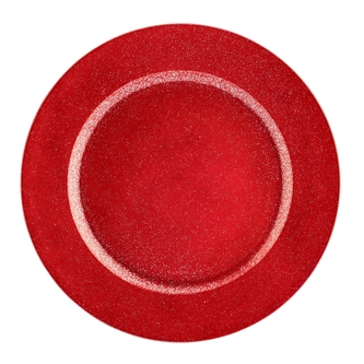 PODKŁADKA POD TALERZ Z BROKATEM ŚR. 33 CM CZERWONA