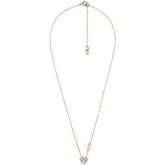 Něžný bronzový náhrdelník se zirkony Pavé Heart MKC1520A2791 Michael Kors