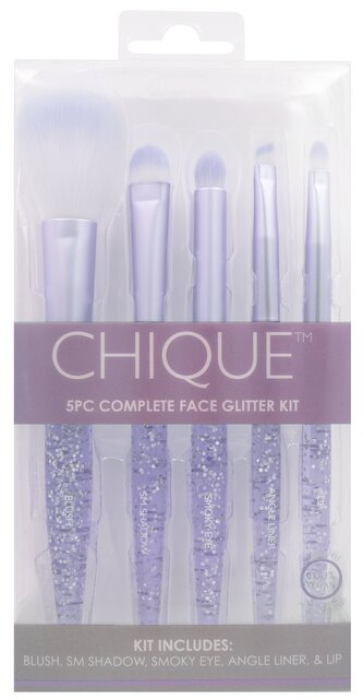 Royal & Langnickel CHIQUE™ 5PC Complete Face Glitter Kit - Sada kosmetických štětců na líčení - 5ks