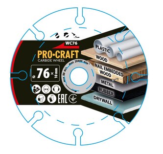 Řezný, karbidový kotouč Procraft WC76 | WC76