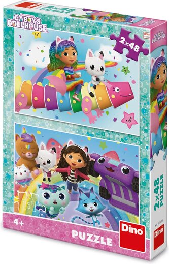 DINO Puzzle Gábinin kouzelný domek: Na duze 2x48 dílků