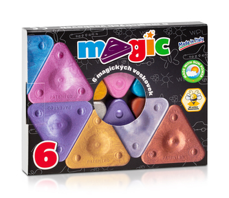 Voskovky trojboké MAGIC METALLIC, sada 6ks mix