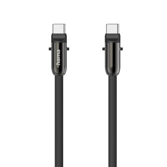 Hama USB-C kabel a šňůrka na mobil 2v1, 1,2 m, černá