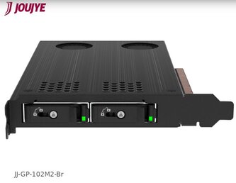 Jou Jye  JJ-GP-102M2-Br M.2 NVMe PCIe Adapter for 2 x M.2NVMe SSD