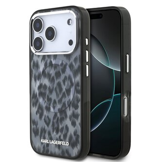 Karl Lagerfeld IML Leopard MagSafe Zadní Kryt pro iPhone 17 Pro Grey