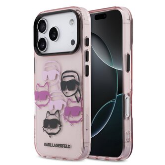 Karl Lagerfeld IML Multi K&CH Heads Zadní Kryt pro iPhone 17 Pro Pink