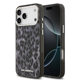 Karl Lagerfeld IML Leopard MagSafe Zadní Kryt pro iPhone 17 Pro Max Grey