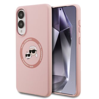 Karl Lagerfeld Liquid Silicone Double Heads MagSafe Zadní Kryt pro Samsung Galaxy S25 Edge Pink