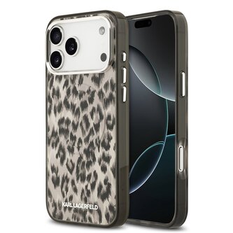 Karl Lagerfeld IML Leopard MagSafe Zadní Kryt pro iPhone 17 Pro Max Brown