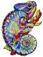 Puzzle 195 drewniane Kameleon