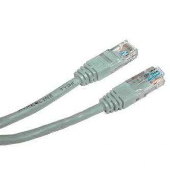 Síťový LAN kabel UTP patchcord, Cat.5e, RJ45 samec - RJ45 samec, 30 m, nestíněný, šedý, economy