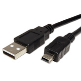 USB kabel (2.0), USB A samec - miniUSB samec, 1m, černý