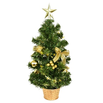Stromek s hvězdou zdobený zlatý 45 cm