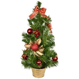 Stromek zdobený červeno-zlatý 45 cm