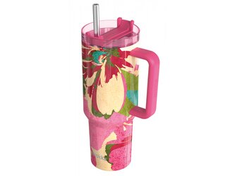 Nerezový termohrnek s brčkem Stream Pink Flambe 1200 ml