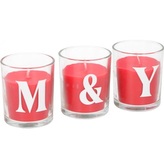 Valentýnská svíčka ve skle 3ks