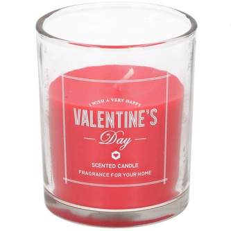 Valentýnská svíčka ve skle