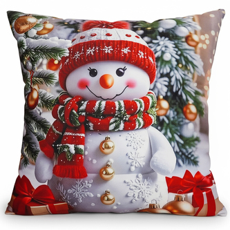 Vánoční polštář HAPPY SNOWMAN II. 45x45 cm Mybesthome