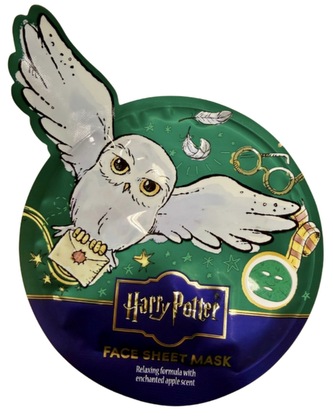 Maska na obličej, zelená s Hedvikou, Harry Potter