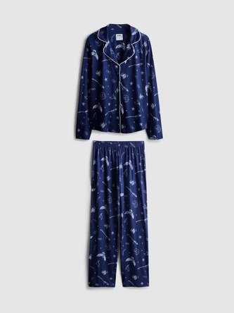 Pyžamo dámské modré se symboly, Harry Potter Velikost: XL