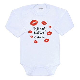 Dětské body s potiskem New Baby Byli tady babička s dědou - velikost 74 (6-9m) Dětské body s potiskem New Baby Byli tady babička s dědou - velikost 74 (6-9m)