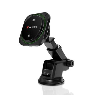 Verbatim CND-01 magnetická bezdrátová nabíječka do auta Charge 'n' Drive, Qi2, RGB, černá