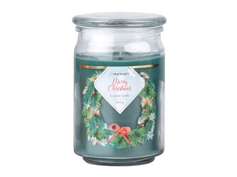Emocio Sklo 93x142 mm se skleněným víčkem Merry Christmas vonná svíčka