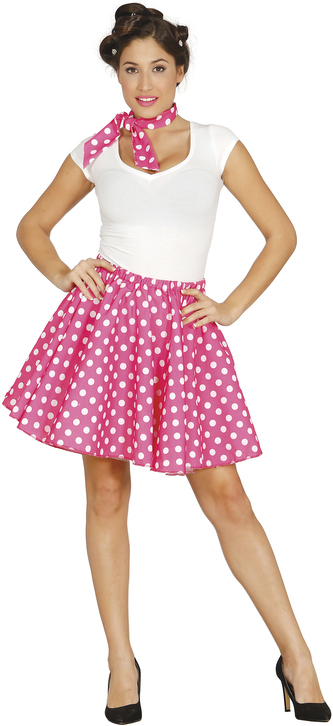 Dámská růžová pin up sada - sukně a šátek