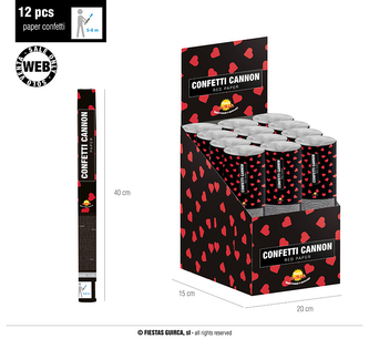Vystřelovací konfety 40 cm srdce