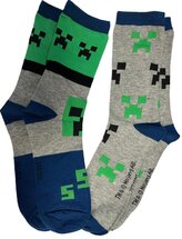 Dětské ponožky Minecraft: Ikony Creeper set 2 párů (EU 21-22)