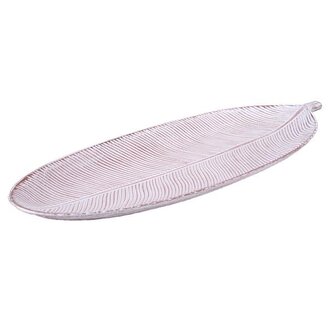 PODNOS TVAR LISTU 49,5X17,5X3CM DŘEVO HNĚDÁ/BÍLÁ