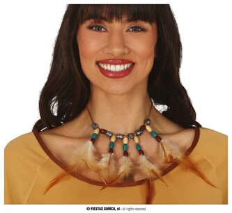 Indiánský náhrdelník s peřím