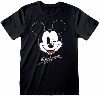 Pánské tričko Disney|Mickey Mouse: Mickey Face (S) černá bavlna