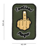 Gumová nášivka 101 Inc nápis Tactical Finger - olivová