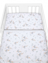 Povlečení do postýlky, bavlna, 2D sada, Husy, bílé, 135x100 cm; 135x100