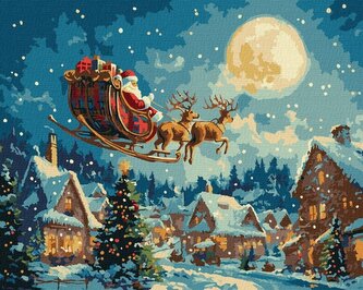 Malowanie po numerach - Świąteczna bajka 40x50cm Malowanie po numerach - Świąteczna bajka 40x50cm