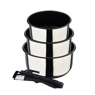 Bergner Sada pánví nerez s nepřilnavým povrchem  Click&Cook 3 ks 16, 18, 20 cm BG-32293-MM